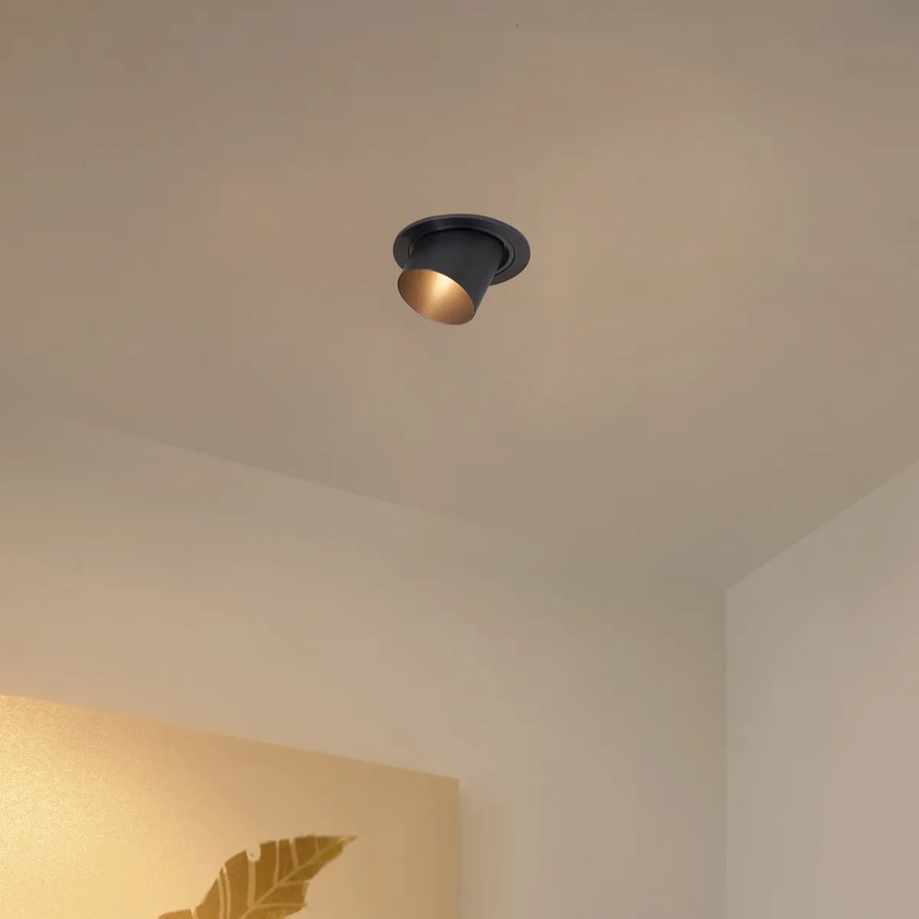 Sada 6 moderných zapustených bodových svietidiel Gunmetal GU10 50 mm okrúhlych naklápacích - Installa