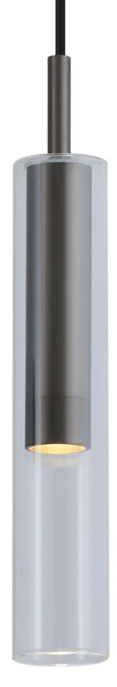 Moderný reflektor Gunmetal s čírym sklom pre 1-fázový koľajnicový systém - Slimline Loyce