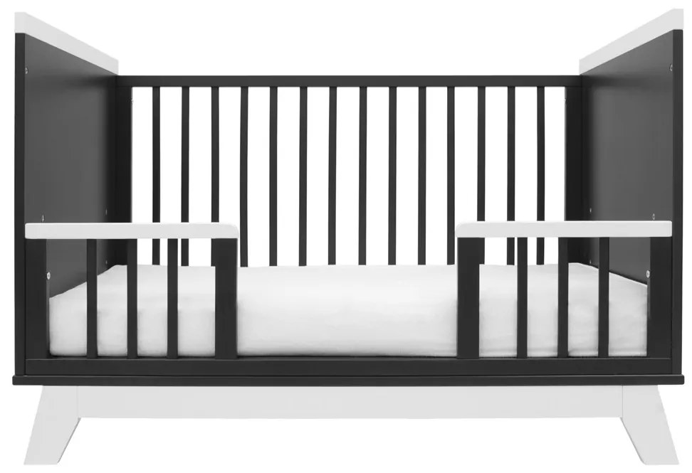 Detská postieľka so zábranou New Baby MARCUS 120x60 cm grafit/biela