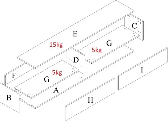 Závesná TV skrinka Asko Living, 135 cm, dub artisan/antracit