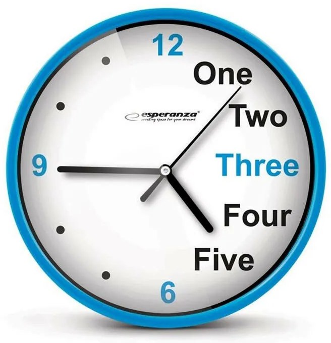 Esperanza EHC014B nástenné hodiny PRAGUE 20 cm, modrá