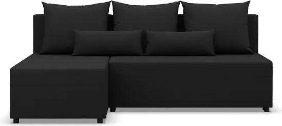 Rohová rozkladacia sedačka FERMO Lux čierna