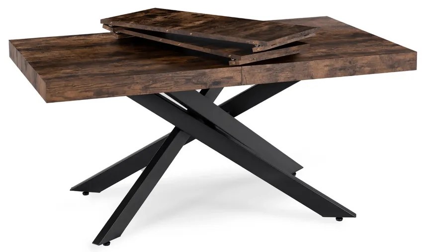 Stôl AGORDO 160–240 cm Dub Rustikál/Čierny
