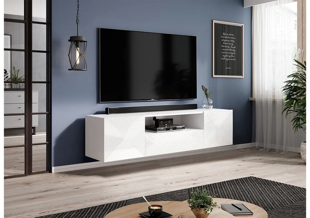 BOGART Závesná TV skrinka Asha 167 cm FARBA: artisan / rivier stone mat