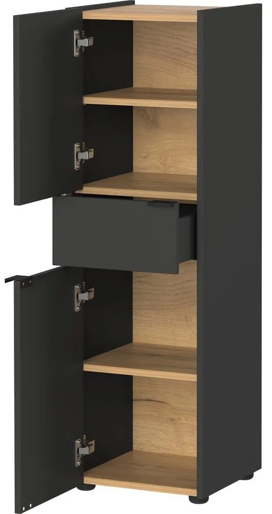 Antracitová vysoká kúpeľňová skrinka 34x111 cm Forano – Germania