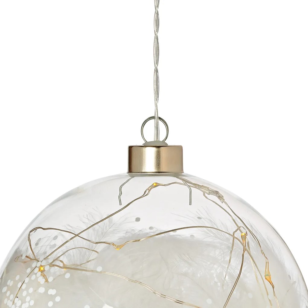 LED svetelná guľa s pierkami, veľká