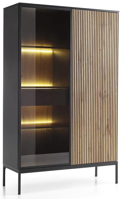 Vitrína Sento WTSZ104 čierna/dub wotan