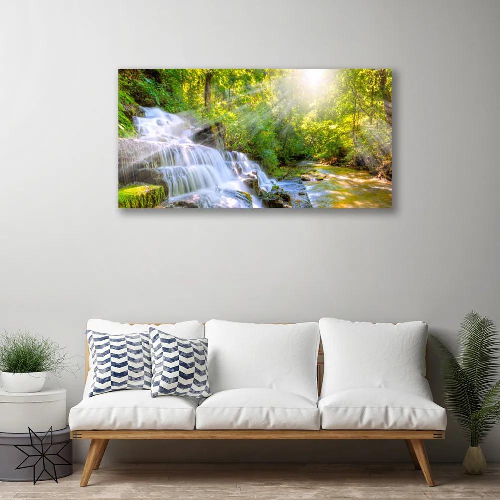 Obraz na plátne Vodopád les príroda 120x60 cm