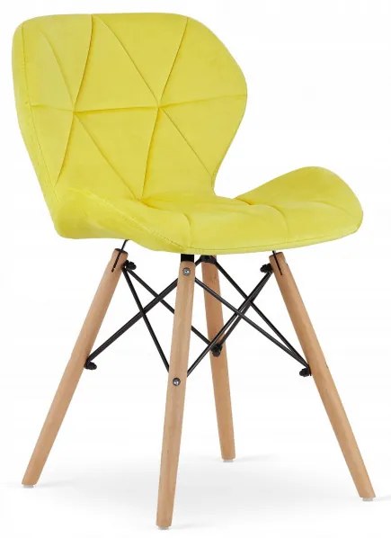 Jedálenský stôl TODI biely 60 cm s dvoma stoličkami LAGO žlté
