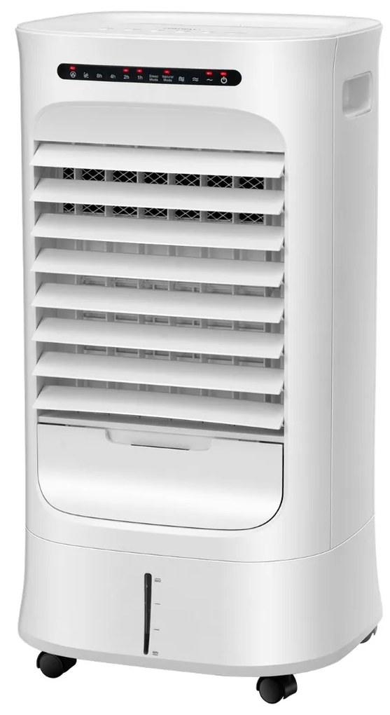 Prenosný odparovací ochladzovač vzduchu 3 v 1 s ventilátorom a zvlhčovačom biely