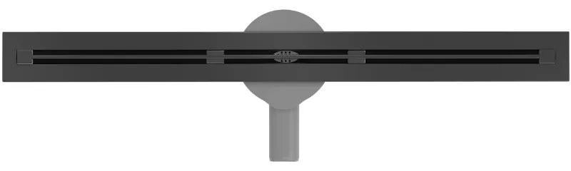 Mexen Flat Super Slim, super tenký odtokový žľab s 360° rotačným sifónom 50 cm, čierna matná, 1751050