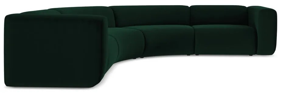 Tmavozelená zamatová rohová pohovka Ekahi – Makamii