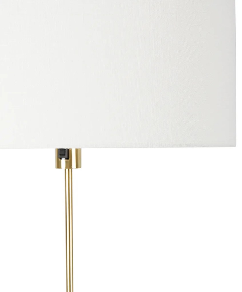 Stojaca lampa nastaviteľná zlatá s tienidlom bielym 50 cm - Parte