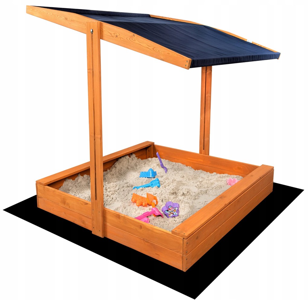 Pieskovisko drevené so strieškou 120x120 cm impregnované