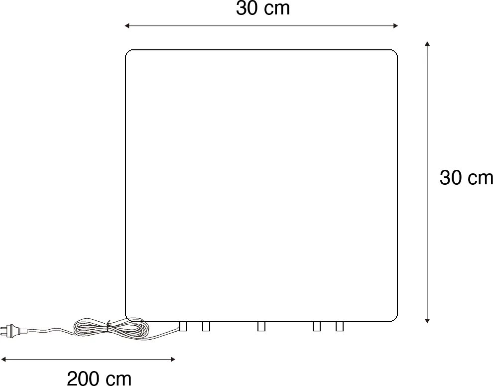 Inteligentná vonkajšia lampa biela 30 cm štvorcová vrátane LED A60 IP44 - Nura