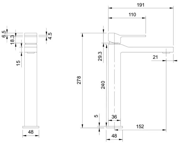 OMNIRES SL7712CR - Umývadlová batéria SLIDE 27,8 cm lesklý chróm