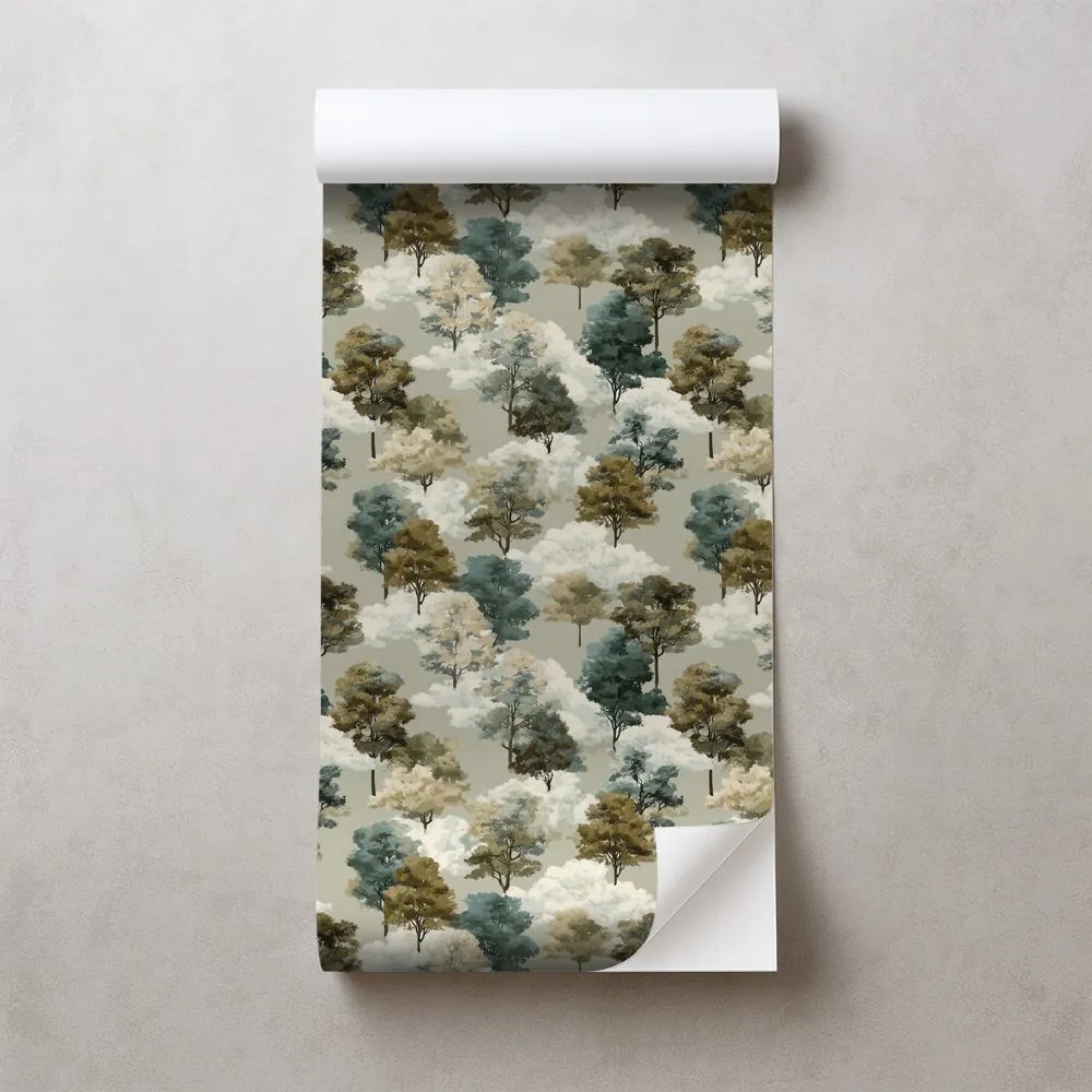 Samolepiaca tapeta akvarelové stromy v zemitých tónoch