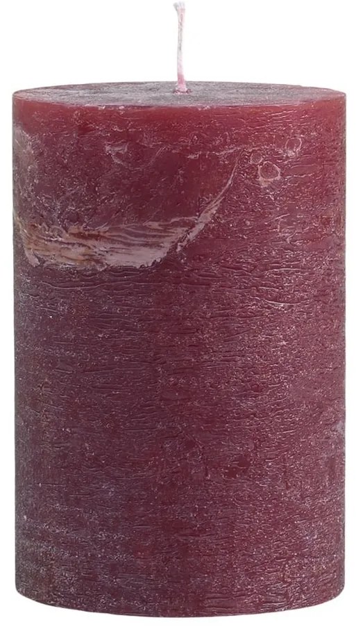 Červená široká sviečka Rustic pillar red - Ø 10*15cm/ 90h