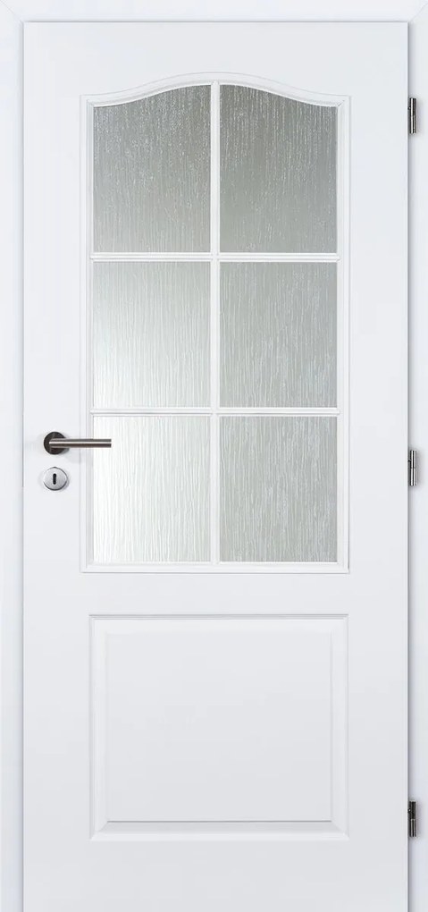 Doornite Socrates Interiérové dvere 80 P, 820 × 1970 mm, lakované, pravé, biele, presklené