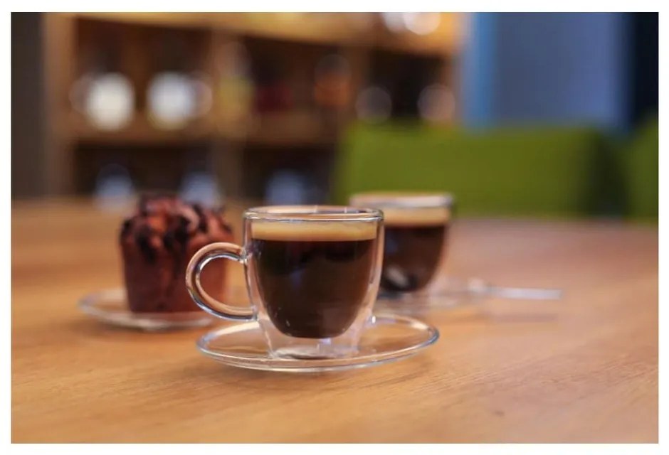 Súprava 2 dvojstenných šálok Vialli Design Amo Espresso, 50 ml