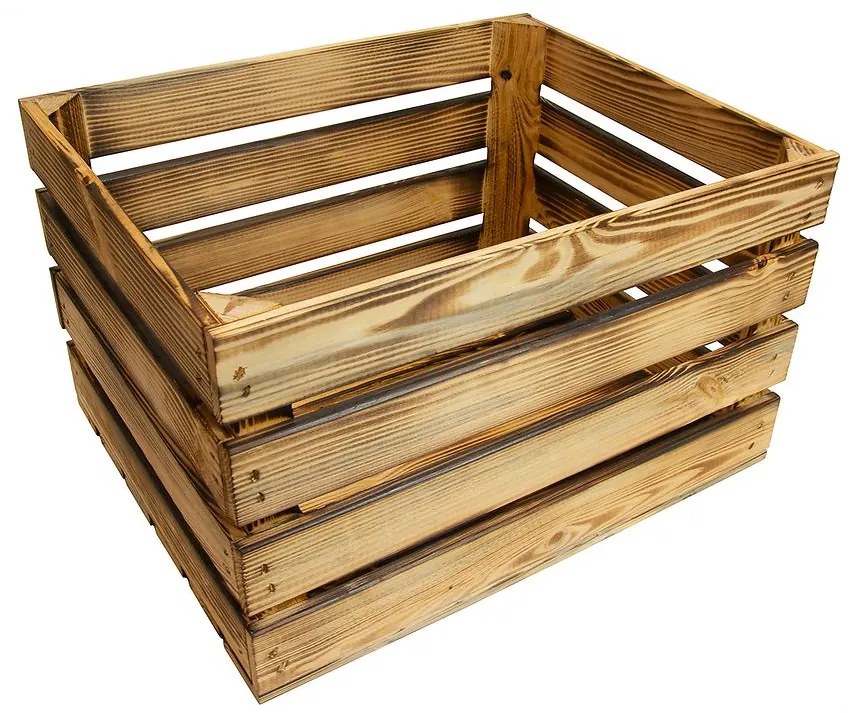 Drevená debnička opalovaná "L" 50x40x30 cm