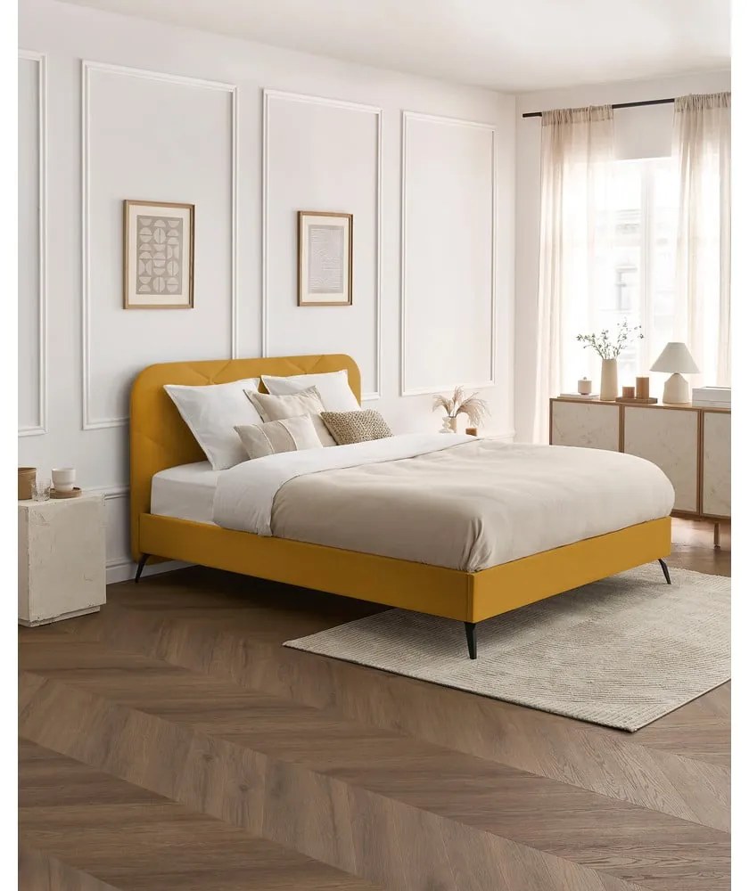 Čalúnená dvojlôžková posteľ s roštom 160x200 cm Prune – Bobochic Paris