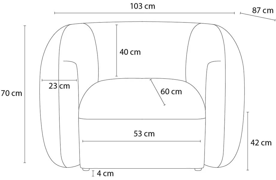 Sivé kreslo Celine – Bobochic Paris