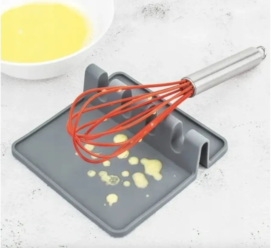 ADEO Stojan na odloženie varešky a kuchynského náradia, silikónový, sivý, NOX