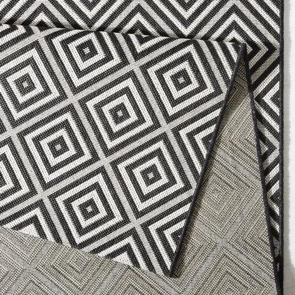 Hanse Home, Kusový koberec Meadow 102470 Black – na von aj na doma, 140x200, čiernobiela, chodba / predsieň