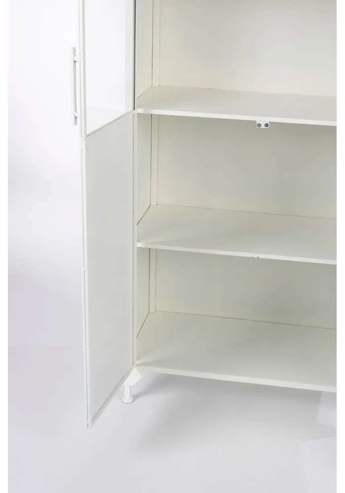 Biela kovová vitrína 35x150 cm Miya – White Label