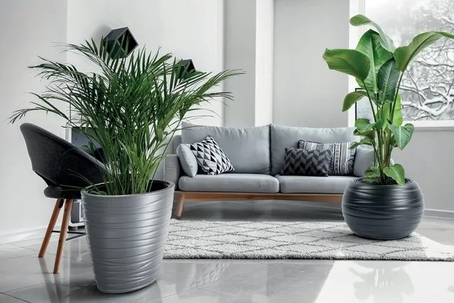 Okrúhly kvetináč s vložkou MAXE antracit