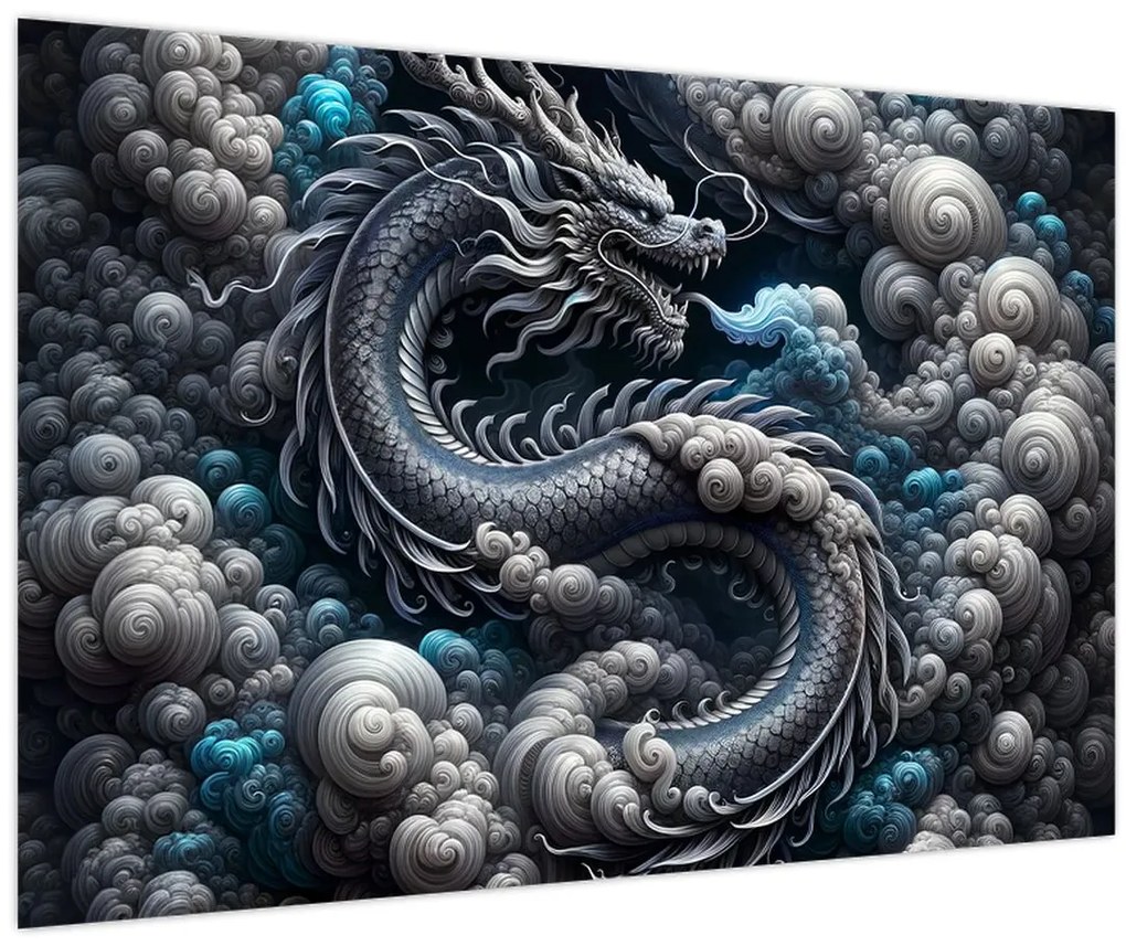 Obraz – Drak v dyme (90x60 cm)