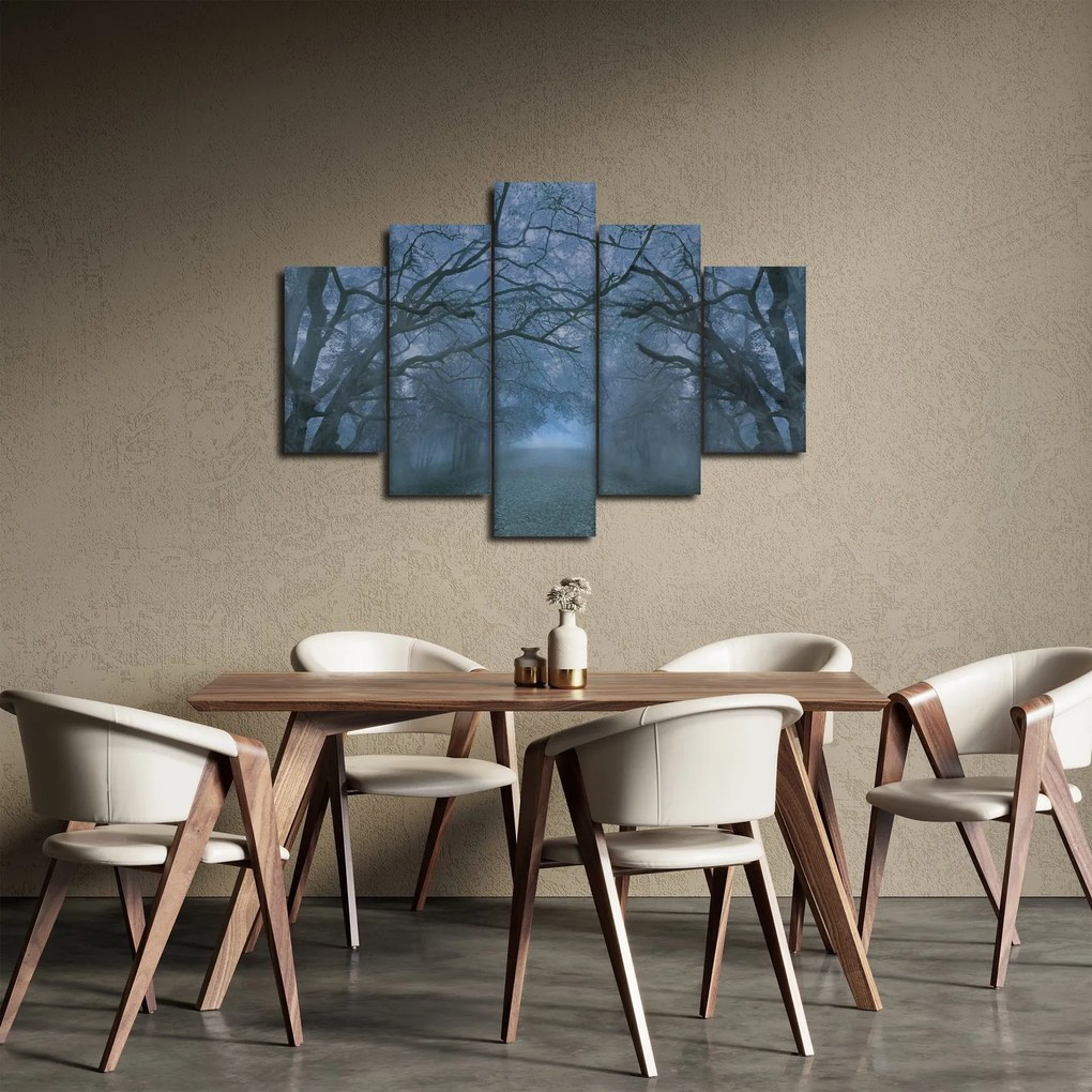 Obraz lesa v hmle (150x105 cm)