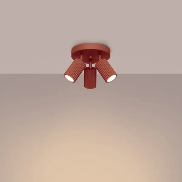 Sollux SL.1639 - Bodové svietidlo KARBON 3xGU10/10W/230V červená