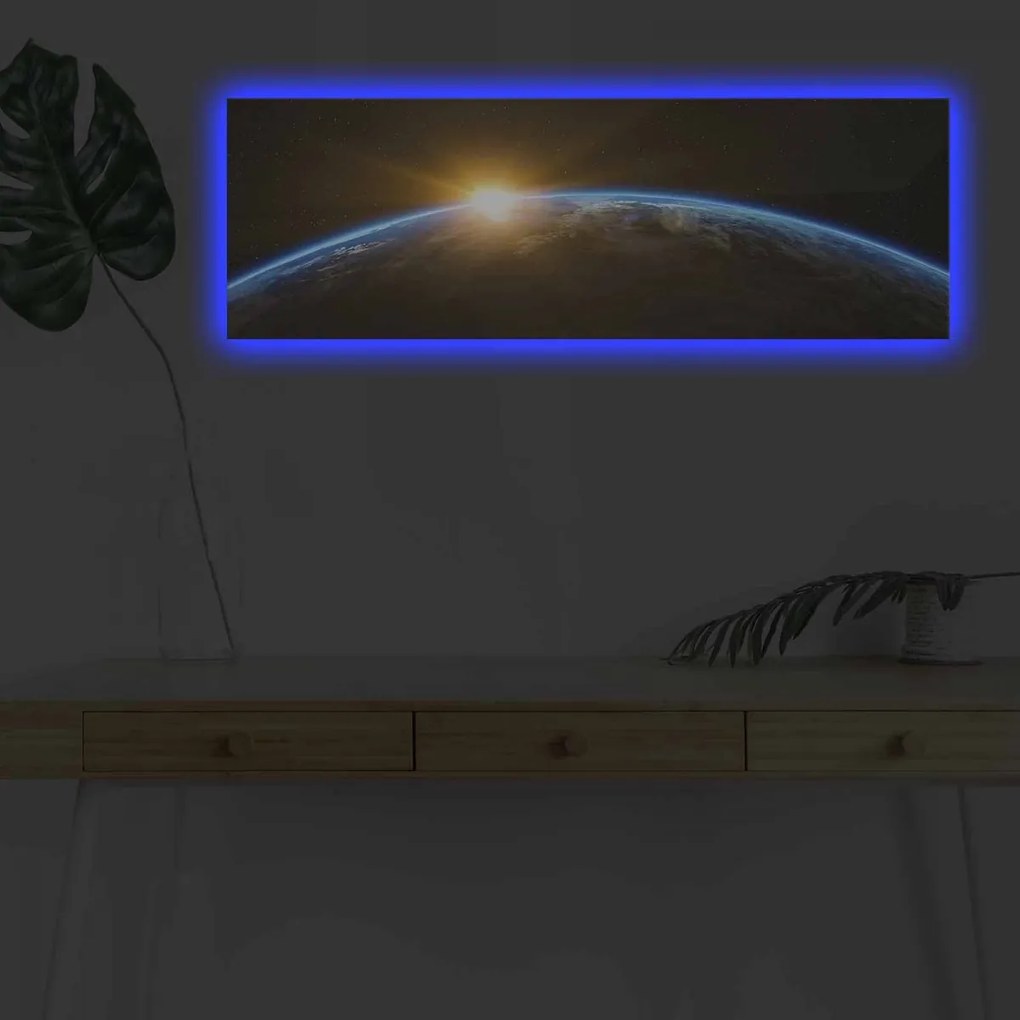 Obraz s LED osvetlením Zemegule 90x30 cm