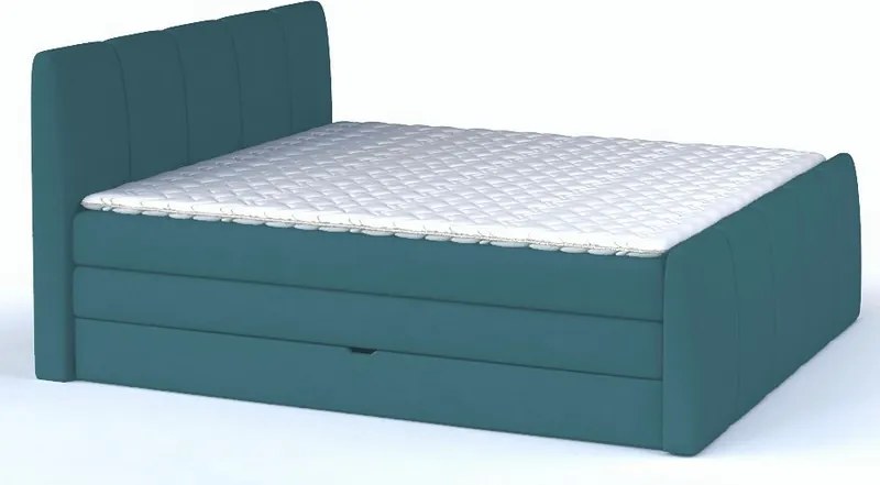 Posteľ boxspring Fresco 180x200 cm, petrolejová látka