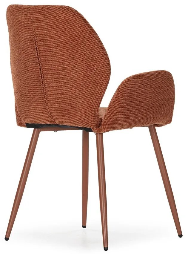 Terakotové čalúnené jedálenské kreslá v súprave 2 ks Ansu – Marckeric
