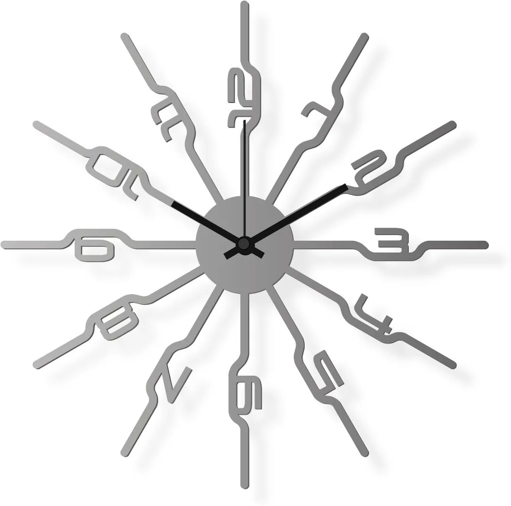 Dizajnové nástenné hodiny: Čísla - Nerezová oceľ  40x40 cm | atelierDSGN
