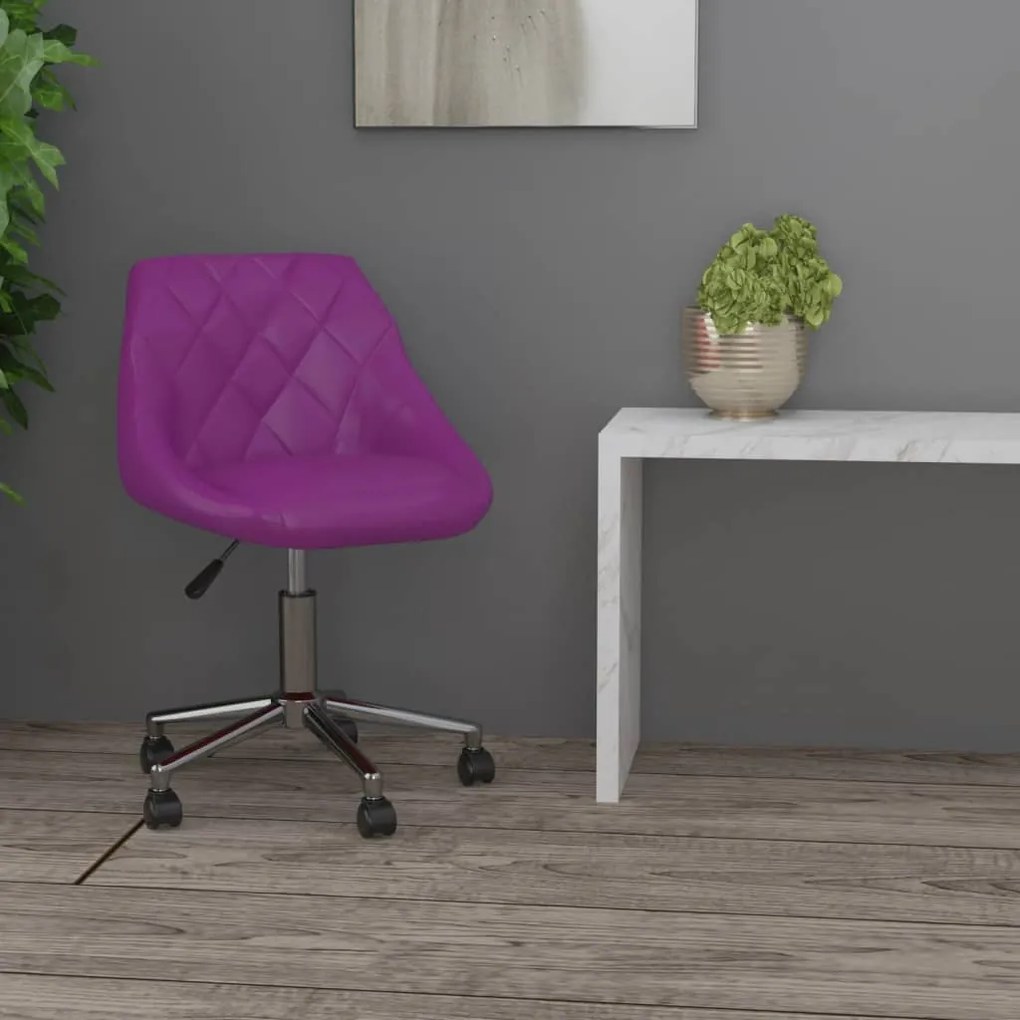 vidaXL Otočná kancelárska stolička fialová umelá koža