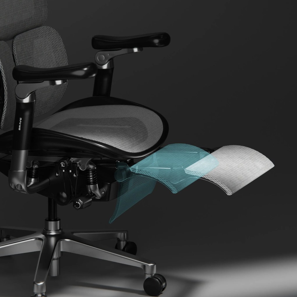 Ergonomická kancelárska stolička s podnožkou Premium Normal Size, čierna: Diablo V-Kinetic