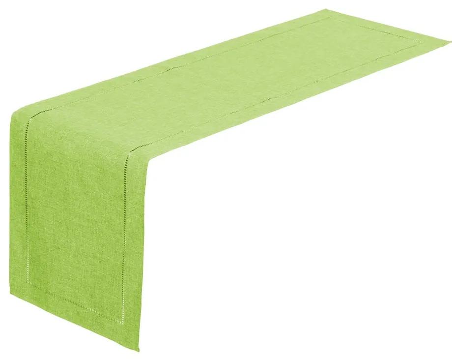 Limetkovo-zelený behúň na stôl Unimasa, 150 x 41 cm