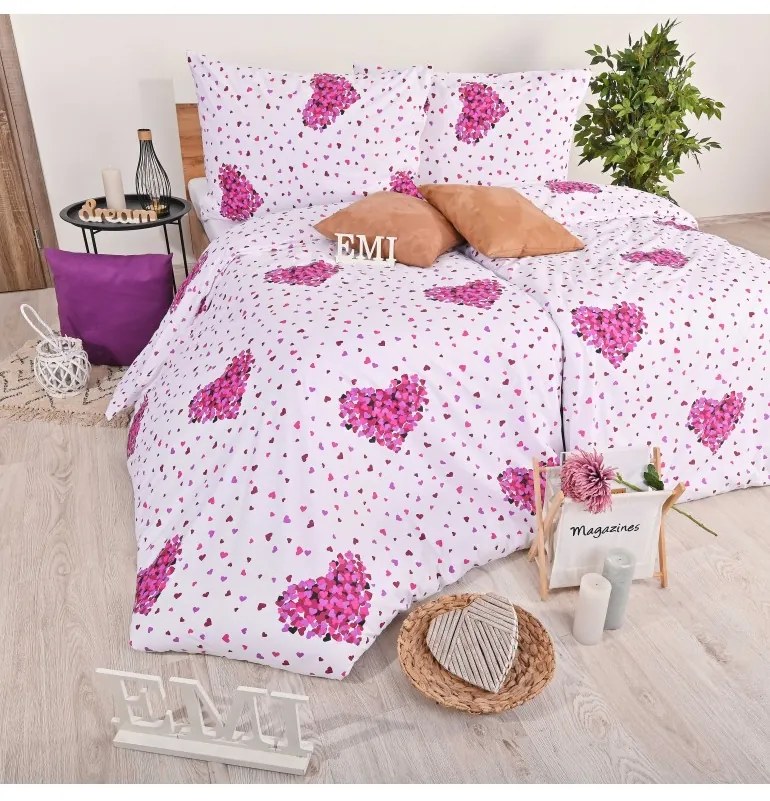 Obliečky Romance fialové EMI, Štandardný set jednolôžko obsahuje 1x 140x200 + 1x 70x90