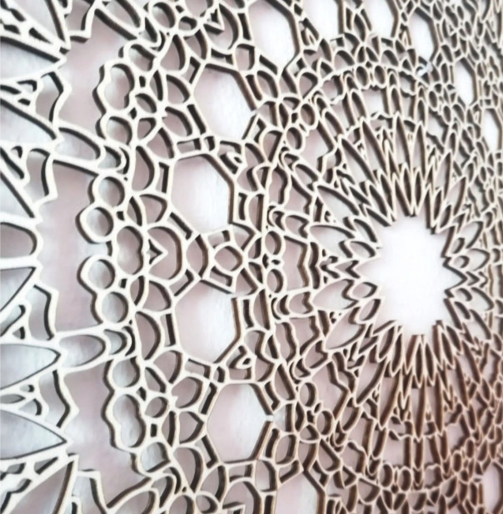 Drevená mandala na stenu | POIET: Preglejka Topoľ  - bez povrchovej úpravy 40 cm 3945-79252 PR0342