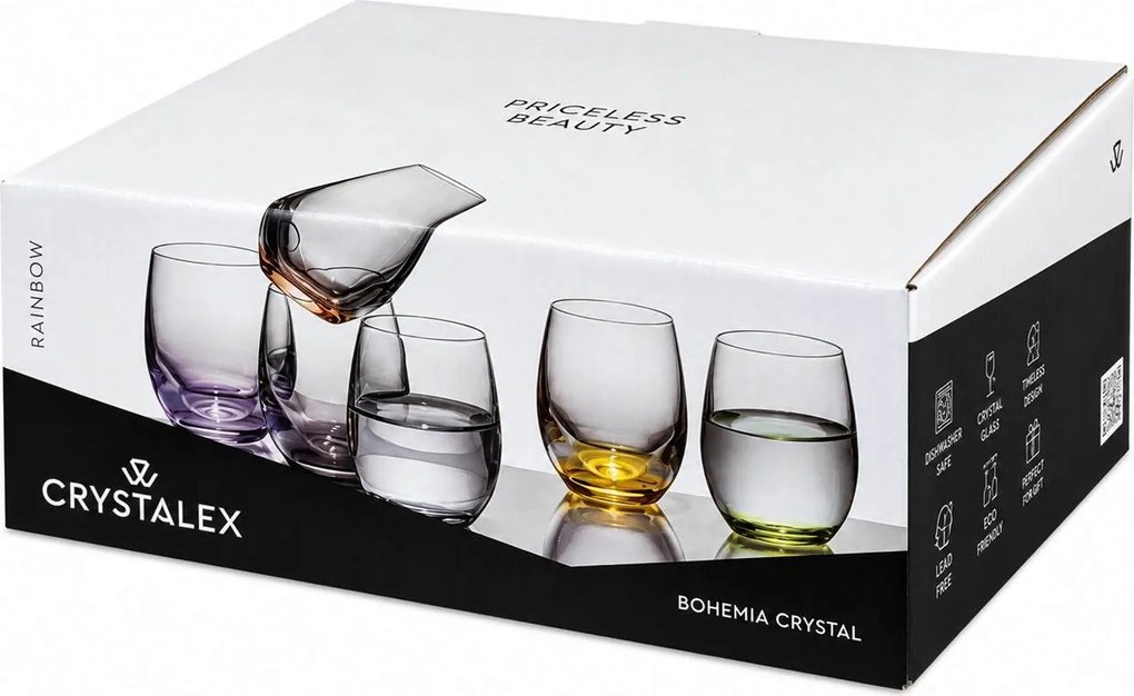 Crystalex Farebné poháre Club Rainbow 60 ml 6 ks