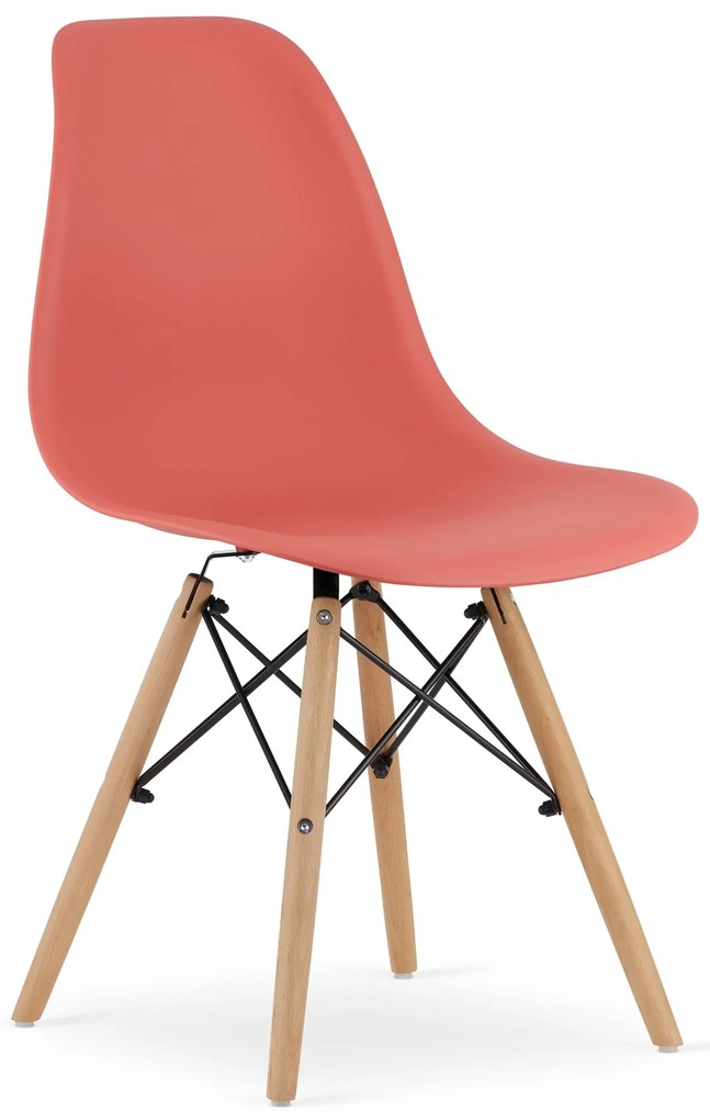 Škandinávska stolička červená - set 4ks