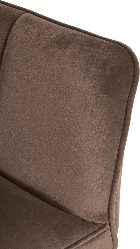 Barová stolička Damaso W - zamat, biely rám - Hnedá