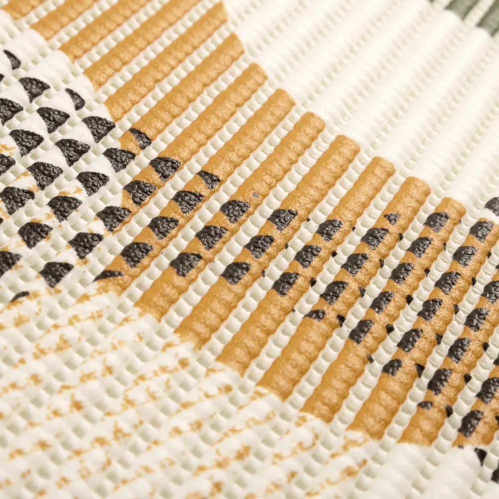 Kúpeľňová penová rohož / predložka PRO-088 Hnedo-zelený designový vzor - metráž šírka 65 cm