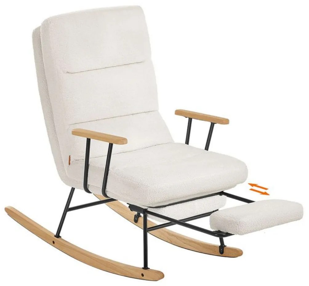 Hojdacie kreslo ROCKY, 97x67x100cm, krémová SongmicsHome