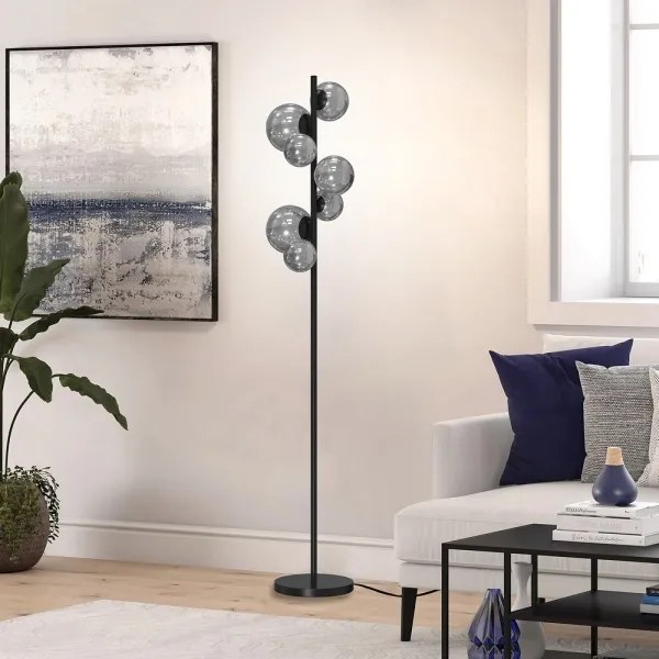 ONLI - Stojacia lampa PALOMA 7xG9/10W/230V čierna/dymová