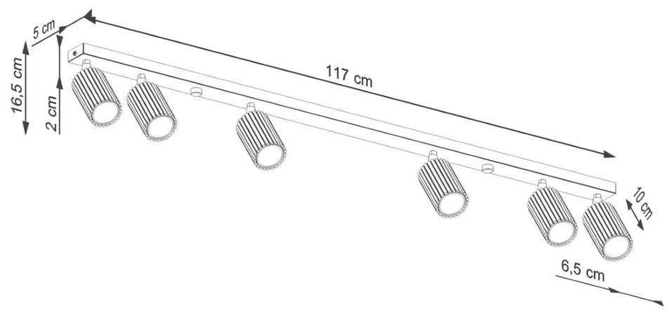 Bodové svietidlo v tehlovej farbe 6,5x117 cm Gleam – Sollux